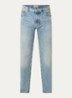 Straight leg jeans met donkere wassing - Lichtblauw