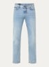 Straight leg jeans met steekzakken - Turquoise