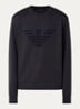 Sweater met flock logoprint - Donkerblauw