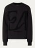 Sweater met flock logoprint - Zwart