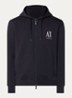 Sweatvest met logoborduring en capuchon - Donkerblauw