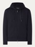 Sweatvest met logoborduring en ritszakken - Donkerblauw