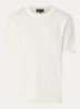 T-shirt in wolblend met logo - Ivoor