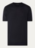 T-shirt in wolblend met logo - Donkerblauw
