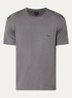 T-shirt in zijdeblend met logoborduring - Grijs