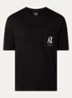 T-shirt met borstzak en logoborduring - Zwart