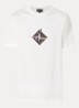 T-shirt met flock logoprint - Wit
