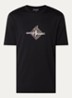 T-shirt met flock logoprint - Zwart