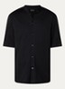 T-shirt met knoopsluiting - Zwart