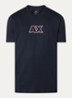 T-shirt met logoborduring - Donkerblauw