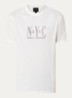 T-shirt met logoborduring - Gebroken wit