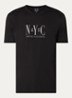 T-shirt met logoborduring - Zwart