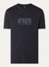 T-shirt met logoborduring - Donkerblauw