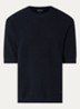 T-shirt met structuur - Donkerblauw