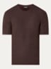 T-shirt met structuur - Donkerbruin