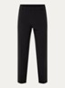 Tapered fit pantalon van crêpe met steekzakken - Zwart