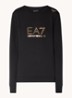 Trainings sweater met logo van strass - Zwart