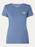Trainings T-shirt met logo en stretch - Staalblauw