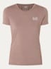 Trainings T-shirt met logo en stretch - Taupe