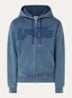 Fadeout sweatvest met logoprint - Staalblauw