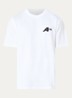 Receipt T-shirt met logo- en backprint - Wit