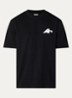Receipt T-shirt met logo- en backprint - Zwart