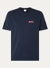 T-shirt met logo- en backprint - Donkerblauw