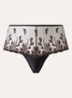 Cosmic Romance high waisted shorty van mesh  met lurexborduring - Zwart