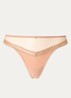 Sheer Emotion tanga met mesh en borduring - Zand
