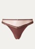 Sheer Emotion tanga met mesh en borduring - Chocoladebruin