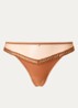 Sheer Emotion tanga met mesh en borduring - Cognac