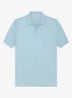 Regular fit polo van merino wol - Light Blue-450