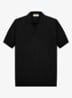 Regular fit polo van merino wol - Zwart