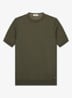 T-shirt van merino wol - Olijfgroen