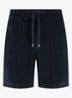 Terry straight fit korte broek van badstof - Navy-410