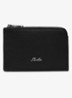 Wave ritsportemonnee van kalfsleer - Black-1 / Zwart