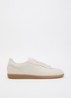 Zane sneaker van leer met details van suède - Gebroken wit