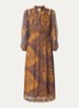 Antal midi tuniek jurk met V-hals en print - Cognac