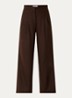 Bedwin high waist wide fit pantalon met steekzakken - Chocoladebruin