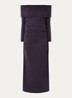 Bettina ribgebreide off shoulder jurk - Indigo