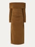 Bettina ribgebreide off shoulder jurk - Mosgroen