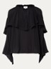Betty semi-transparante tuniek met ruches en details van kant - Zwart