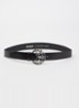 Boston riem van leer - Zwart