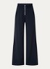 Carlos high waist wide fit broek met steekzakken - Zwart