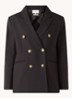 Cesar double-breasted blazer met paspelzakken - Zwart