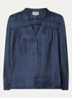 Cessia blouse met ruches - Donkerblauw