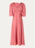 Charlotte midi jurk met V-hals - Roze