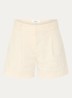 Cilo high waist wide fit korte broek in linnenblend - Creme