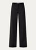 Cistachio mid waist straight fit broek met steekzakken - Zwart