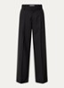 Cravy high waist wide fit broek in wolblend - Zwart